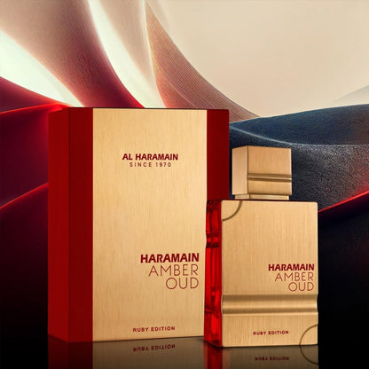 Descubre la esencia única de Amber Oud Ruby Edition Extreme de Al Haramain Eau de Parfum, Dubai, arabe, oriental, un perfume 100% original con envío gratuito a todo Colombia. Sumérgete en una experiencia olfativa, seductora y duradera, con una exquisita fusión de notas tropicales y exóticas.