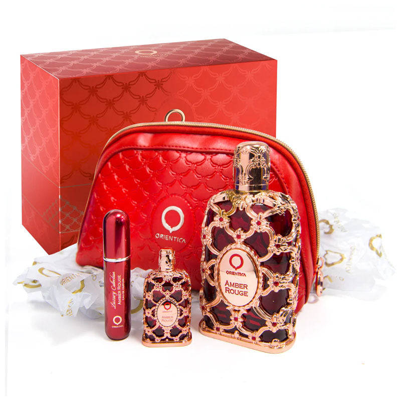 Orientica Set Luxury Collection Amber Rouge 3 Piezas + Bolso Perfume