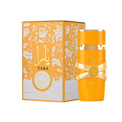 Descubre la esencia única de Yara Tous de Lattafa Eau de Parfum, Dubai, arabe, oriental, un perfume 100% original con envío gratuito a todo Colombia. Sumérgete en una experiencia olfativa, seductora y duradera, con una exquisita fusión de notas tropicales y exóticas.